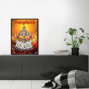 Surya Laminated Photo - 5x7 Inches, Divine Blessings for Home & Office and Temple Decoration
