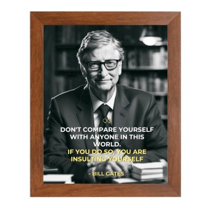 Bill Gates & His Famous Quote Photo Frame - Brown Frame, Perfect for Office & Wall Decoration, Ideal Gift Bill Gates & His Famous Quote Photo Frame - Brown Frame, Perfect for Office & Wall Decoration, Ideal Gift