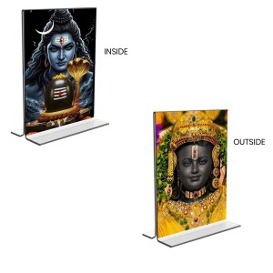 Lord Shiva & Ram Lala Acrylic T-Style Photo Stand, Compact and Stylish Spiritual Display, easily change 2 photos (Pack of 1) Lord Shiva & Ram Lala Acrylic T-Style Photo Stand, Compact and Stylish Spiritual Display, easily change 2 photos (Pack of 1)