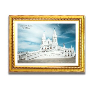 Velankanni Church Church Photo Frame, Beautiful Elegant Framed Wall Art of Iconic Cathedral Velankanni Church Church Photo Frame, Beautiful Elegant Framed Wall Art of Iconic Cathedral