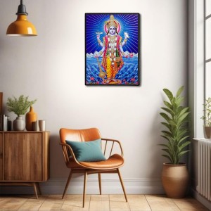Vishnu Laminated Photo - 7x9 Inches, Divine Blessings for Home & Office and Temple Decoration Vishnu Laminated Photo - 7x9 Inches, Divine Blessings for Home & Office and Temple Decoration