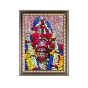 Maa Tara Photo Frame - 10x14 Inches, Brown Wooden Frame for Home, Office & Temple Decoration