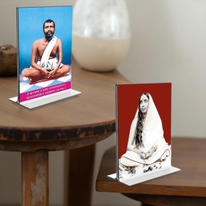 Sri Ramakrishna Paramhansa & Sarada Debi Acrylic T-Style Photo Stand, Compact and Stylish Spiritual Display, easily change 2 photos (Pack of 1) Sri Ramakrishna Paramhansa & Sarada Debi Acrylic T-Style Photo Stand, Compact and Stylish Spiritual Display, easily change 2 photos (Pack of 1)