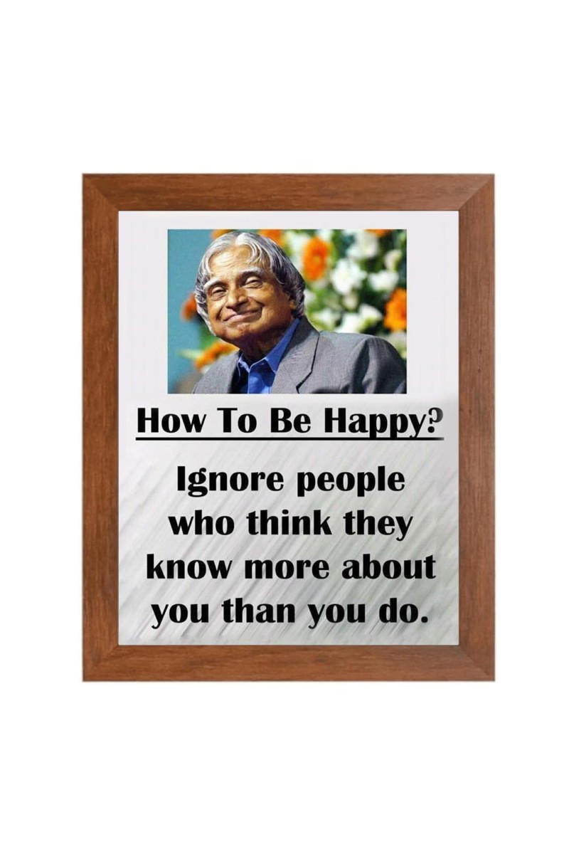A P J Abdul Kalam & Famous Quote Brown Frame, 12x16InchesInspirational Wall Art for Office, Home DecorIdeal Spiritual Gift