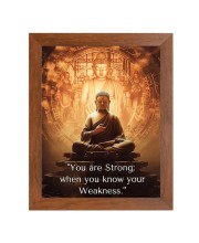 Buddha & His Famous Quote Photo Frame - Brown Frame, Perfect for Office & Wall Decoration, Ideal Gift