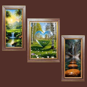 3-Pack The World in a Single Frame Photo Frames - 2 Pieces 6x13 Inch & 1 Piece 10x13 Inch - Rustic Wall Art for Home & Office Decor - Botanical Wall Hanging for Living Room, Bedroom, or Workspac