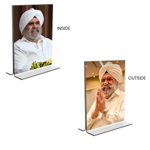 Sant Rajinder Singh ji Maharaj Acrylic T-Style Photo Stand, Compact and Stylish Spiritual Display, easily change 2 photos (Pack of 1) Sant Rajinder Singh ji Maharaj Acrylic T-Style Photo Stand, Compact and Stylish Spiritual Display, easily change 2 photos (Pack of 1)