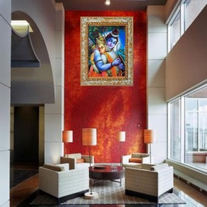 Lord Shiva and Hanuman Digital Print Photo 14.7x16.7 inches (I6063) - Vibrant Religious Wall Art for Home or Office Decor.