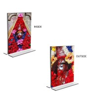 Tara Debi Acrylic T-Style Photo Stand - 5x7 Inches, Compact and Stylish Spiritual Display, easily change 2 photos (Pack of 1)