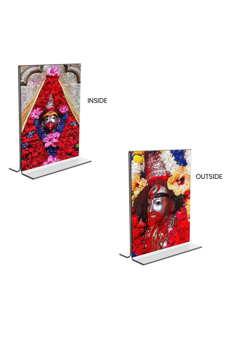 Tara Debi Acrylic T-Style Photo Stand, Compact and Stylish Spiritual Display, easily change 2 photos (Pack of 1)