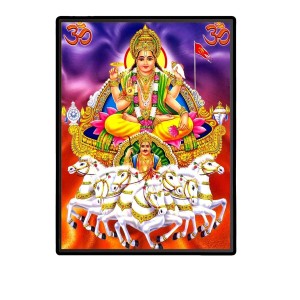 Surya Laminated Photo - 5x7 Inches, Divine Blessings for Home & Office and Temple Decoration Surya Laminated Photo - 5x7 Inches, Divine Blessings for Home & Office and Temple Decoration