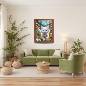 AI Funny Cute Cat Art Picture for Kids - 10x14 inches, Brown Color - Perfect Wall Decor for Children's Room AI Funny Cute Cat Art Picture for Kids - 10x14 inches, Brown Color - Perfect Wall Decor for Children's Room