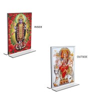Debi Kali & Debi Durga Acrylic T-Style Photo Stand - 11x13 Inches, Compact and Stylish Spiritual Display, easily change 2 photos (Pack of 1)