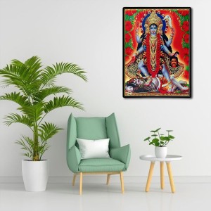 Maa Kali Laminated Photo (11x13 Inches Without glass) Divine Blessings for Table and Walls,Home & Office and Temple Decoration