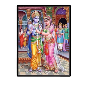 Ram Sita Laminated Photo - 13x15 Inches, Divine Blessings for Home & Office and Temple Decoration Ram Sita Laminated Photo - 13x15 Inches, Divine Blessings for Home & Office and Temple Decoration