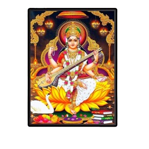 Saraswati Laminated Photo - 5x7 Inches, Divine Blessings for Home & Office and Temple Decoration Saraswati Laminated Photo - 5x7 Inches, Divine Blessings for Home & Office and Temple Decoration