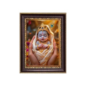 Baby Krishna Digital Print Photo 6.7x8.7 inches - Vibrant Religious Wall Art for Home, Office and Temple Decor. Baby Krishna Digital Print Photo 6.7x8.7 inches - Vibrant Religious Wall Art for Home, Office and Temple Decor.