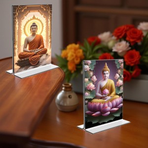 Buddha Acrylic T-Style Photo Stand - 5x7 Inches, Compact and Stylish Spiritual Display, easily change 2 photos (Pack of 1) Buddha Acrylic T-Style Photo Stand - 5x7 Inches, Compact and Stylish Spiritual Display, easily change 2 photos (Pack of 1)