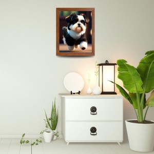 AI Funny Cute Puppy Dog Art Picture for Kids - 10x14 inches, Brown Color - Perfect Wall Decor for Children's Room