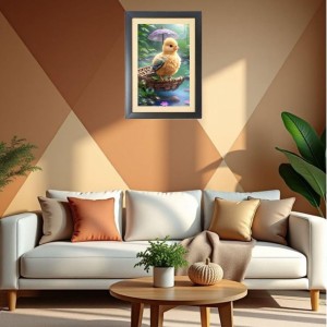 The cute bird under umbrella Black Photo Frame Funny Animal and Bird Cartoon Art The cute bird under umbrella Black Photo Frame Funny Animal and Bird Cartoon Art