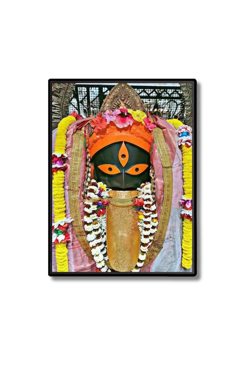 Kalighat kali Laminated Photo - 5x7 Inches, Divine Blessings for Home & Office and Temple Decoration