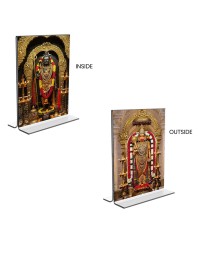 Lord Shiva & Sri Hanuman Acrylic T-Style Photo Stand - 7x9 Inches, Compact and Stylish Spiritual Display, easily change 2 photos (Pack of 1)