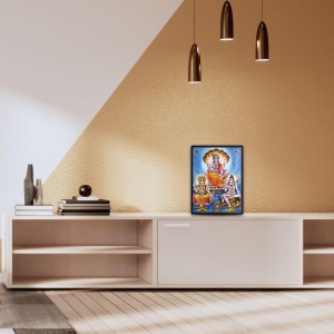 Lord Brahma Lord Vishnu & Lord Shiva Laminated Photo - 9x11 Inches, Divine Blessings for Home & Office and Temple Decoration
