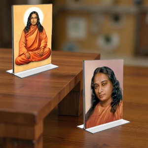 Sri Sri Paramahansa Yogananda Acrylic T-Style Photo Stand, Compact and Stylish Spiritual Display, easily change 2 photos (Pack of 1) Sri Sri Paramahansa Yogananda Acrylic T-Style Photo Stand, Compact and Stylish Spiritual Display, easily change 2 photos (Pack of 1)