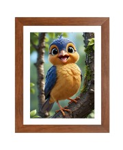 AI Funny Cute Bird On Tree Art Picture for Kids - 10x14 inches, Brown Color - Perfect Wall Decor for Children's Room AI Funny Cute Bird On Tree Art Picture for Kids - 10x14 inches, Brown Color - Perfect Wall Decor for Children's Room