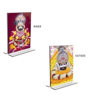 Lord Khatu shyam Acrylic T-Style Photo Stand - 11x13 Inches, Compact and Stylish Spiritual Display, easily change 2 photos (Pack of 1)