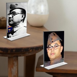 Netaji Subhas Chandra Bose Acrylic T-Style Photo Stand - 11x13 Inches, Compact and Stylish Spiritual Display, easily change 2 photos (Pack of 1) Netaji Subhas Chandra Bose Acrylic T-Style Photo Stand - 11x13 Inches, Compact and Stylish Spiritual Display, easily change 2 photos (Pack of 1)