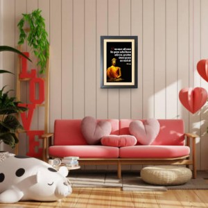 Buddha & His Famous Quote Photo Frame - Brown Frame, 11x15 Inches, Perfect for Office & Wall Decoration, Ideal Gift