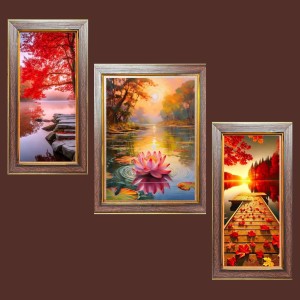 3-Pack Chasing Sunsets, Catching Stars Photo Frames - 2 Pieces 6x13 Inch & 1 Piece 10x13 Inch - Rustic Wall Art for Home & Office Decor - Botanical Wall Hanging for Living Room, Bedroom, or Work
