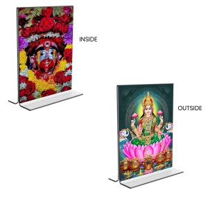 Debi Tara & Debi Lakhsmi Acrylic T-Style Photo Stand, Compact and Stylish Spiritual Display, easily change 2 photos (Pack of 1) Debi Tara & Debi Lakhsmi Acrylic T-Style Photo Stand, Compact and Stylish Spiritual Display, easily change 2 photos (Pack of 1)