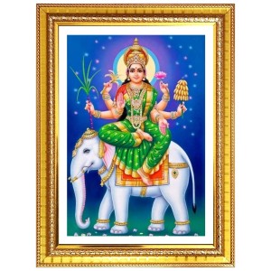 Bhagvti gajantmahalashmi Photo Frame - 10x14 Inches, Brown Wooden Frame for Home, Office & Temple Decoration Bhagvti gajantmahalashmi Photo Frame - 10x14 Inches, Brown Wooden Frame for Home, Office & Temple Decoration