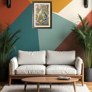 The colorful parrots Black Photo Frame Funny Animal and Bird Cartoon Art The colorful parrots Black Photo Frame Funny Animal and Bird Cartoon Art