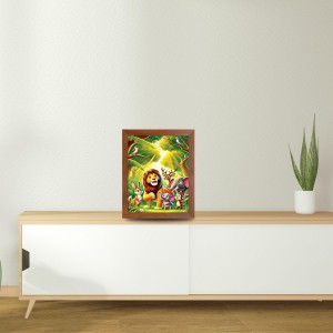 AI Funny Lion, Elephant, Birds Art Picture for Kids - 10x14 inches, Brown Color - Perfect Wall Decor for Children's Room AI Funny Lion, Elephant, Birds Art Picture for Kids - 10x14 inches, Brown Color - Perfect Wall Decor for Children's Room
