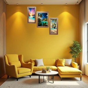 3-Pack The Magic of Sunsets Photo Frames - 2 Pieces 10x17 Inch & 1 Piece 14x17 Inch - Rustic Wall Art for Home & Office Decor - Botanical Wall Hanging for Living Room, Bedroom, or Workspace