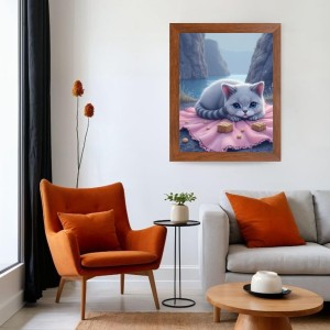 AI Funny Cute Cat Art Picture for Kids - 16x20 inches, Brown Color - Perfect Wall Decor for Children's Room AI Funny Cute Cat Art Picture for Kids - 16x20 inches, Brown Color - Perfect Wall Decor for Children's Room