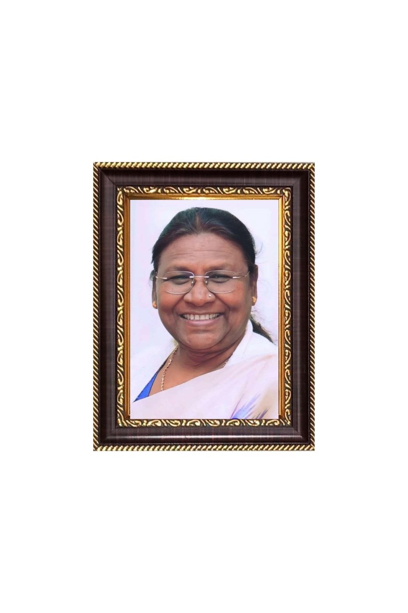 Smt. Droupadi Murmu India President Digital Print Photo 8.7x10.7 inches - Vibrant Religious Wall Art for Home or Office Decor.