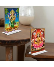 Debi Lakshmi Acrylic T-Style Photo Stand - 9x11 Inches, Compact and Stylish Spiritual Display, easily change 2 photos (Pack of 1)
