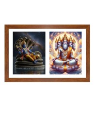 lord vishnu and bramha Photo Frame - 15x19Inches - Spiritual Artwork for Home Decor, Puja Room and Office Decoration