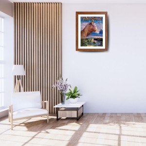 AI Funny Dinosaurs Art Picture for Kids - 18x22 inches, Brown Color - Perfect Wall Decor for Children's Room