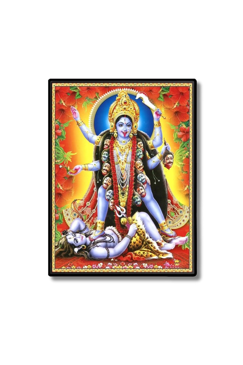 Maa Kaali Laminated Photo (13x15 Inches) Divine Blessings for Home & Office and Temple Decoration