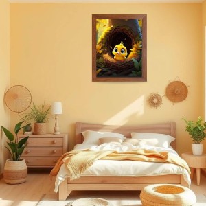 AI Funny Cute Birds Art Picture for Kids - 10x14 inches, Brown Color - Perfect Wall Decor for Children's Room AI Funny Cute Birds Art Picture for Kids - 10x14 inches, Brown Color - Perfect Wall Decor for Children's Room