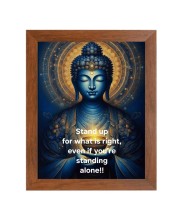 Buddha & His Famous Quote Photo Frame - Brown Frame, Perfect for Office & Wall Decoration, Ideal Gift
