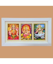Kaalmi, Ramkrishna Paramahansa, and Sarada Maa Laminated Photo for Table, Study & living room, gifts - Divine Blessings in One Frame - spiritual Trinity:Blessings for Your Home (6 x 8)