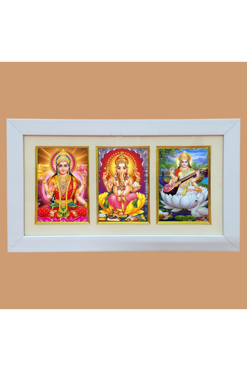 Kaalmi, Ramkrishna Paramahansa, and Sarada Maa Laminated Photo for Table, Study & living room, gifts - Divine Blessings in One Frame - spiritual Trinity:Blessings for Your Home (6 x 8)