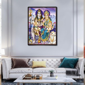 Shiva Family Laminated Photo - 5x7 Inches, Divine Blessings for Home & Office and Temple Decoration Shiva Family Laminated Photo - 5x7 Inches, Divine Blessings for Home & Office and Temple Decoration