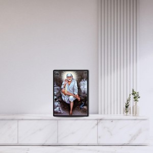 Sai Baba Laminated Photo - 5x7 Inches, Divine Blessings for Home & Office and Temple Decoration